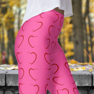 Leggings Coeurs d'amour sur Daffodil Jaune