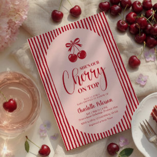 Serviette En Papier Baby Shower Cerise sur le Gâteau