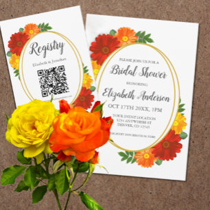 Carte D'accompagnement Fête des mariées Florale d'automne