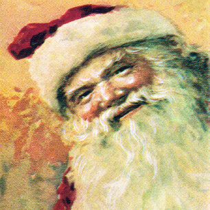 Happy Santa Merry kerstmis Vintage Feestdagen Kaart