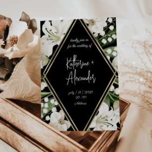 Papier Classiques Lily Invitation à fleurs mariages