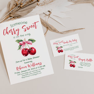 Invitation Cerise sur le Baby shower de la fille de la cornei