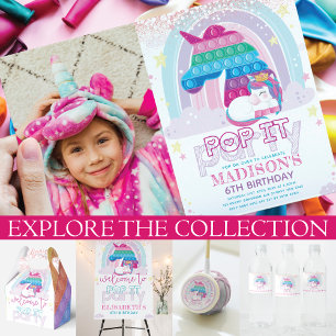 Invitation Unicorn Pop It Anniversaire Party