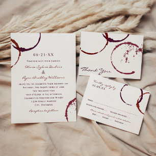 Faire-part de mariage Rustique en tôle rouge foncé