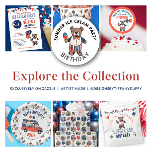 Sticker Rond Blanc rouge et bleu Merci d'anniversaire Favoriser