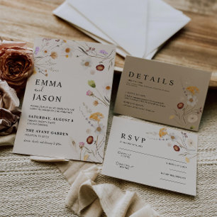 Boho Fleur sauvage Wedding Programme