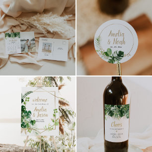 Sticker préféré de mariage de plage tropicale