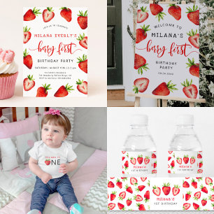 Invitation Fraise 1er anniversaire   Berry First