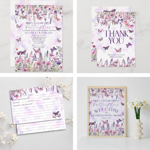 Papier Cadeau Whimsical Girl Faux Parties scintillant Papillons 