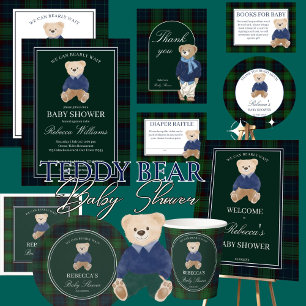 Carte De Remerciements Bearly wait classique plaid baby shower