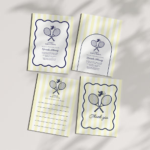 Invitation Bleu marine et crème : Tennis Prépa Mariage