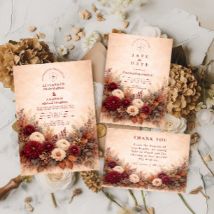 Invitation Mariage Floral de Jardin d'Automne