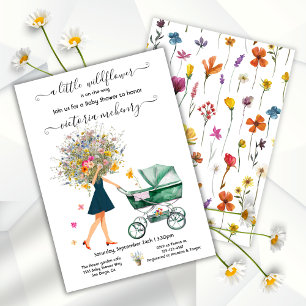Carte De Remerciements Grand Bouquet Petit Baby shower Fleur sauvage