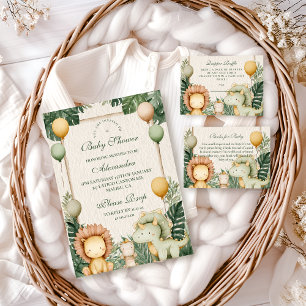 Carte D'accompagnement Cute Dino Jungle Diapper Raffle