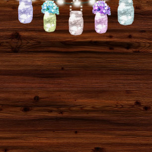 Invitation Rustic Mason Jar Avec Lumières Mariage Repétition