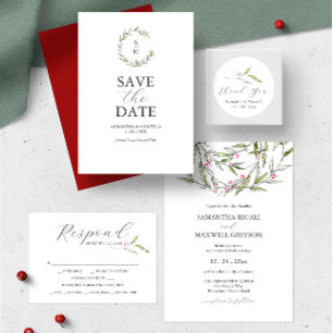 Invitations de mariage dessinées à la main Botaniq