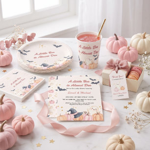 Invitation Fête Prénatale Halloween Bébé Little Boo Rose Past