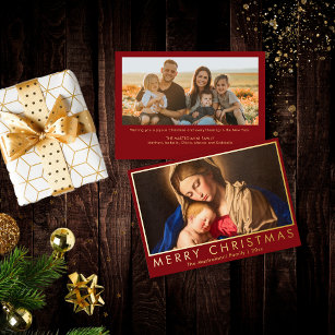 Cartes Pour Fêtes Annuelles Religieux Vierge et Enfant Photo catholique Noël