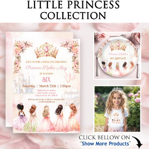 T-shirt Princess Crown Rose or Floral Girl Anniversaire