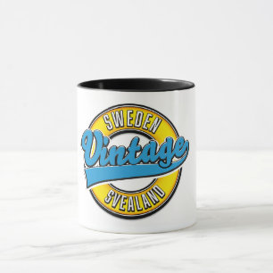 Svealand Zweden Vintage stijl logo Mok