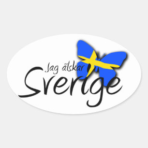 Sverige Ovale Sticker