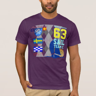 Sverige Sail Team C Port Richman Marine Argyle T-shirt