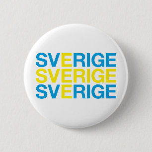 SVERIGE Vlag Ronde Button 5,7 Cm