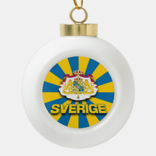Sverige wapenlaag keramische bal ornament
