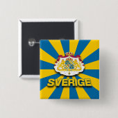 Sverige wapenlaag vierkante button 5,1 cm (Voorkant /achterkant)
