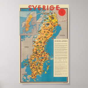 Sverige Zweden Vintage Poster 1931