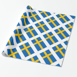 Sverige Zweden Zweedse vlag Cadeaupapier