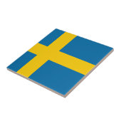 Sveriges Flagga - vlag van Zweden - Zweedse vlag Tegeltje (Zijkant)