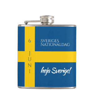 Sveriges Nationaldag Zweedse Nationale Dag Vlag Heupfles