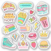 SVG Designs Bundle Random Doodle Stickers Feuille (Devant)