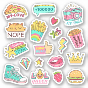 SVG Designs Bundle Random Doodle Stickers Feuille