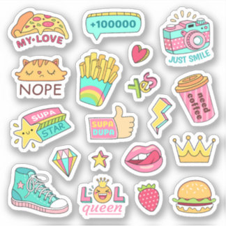 SVG Designs Bundle Random Doodle Stickers Feuille