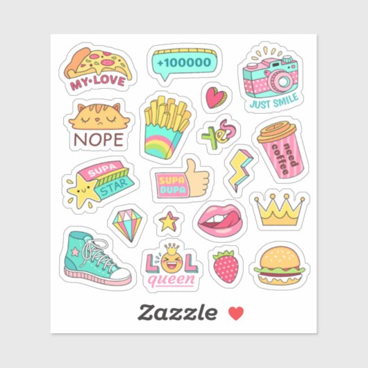 SVG Designs Bundle Random Doodle Stickers Feuille (Feuille)