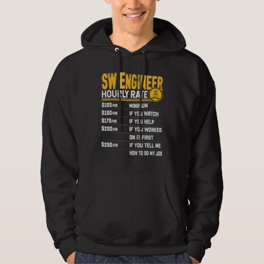 SW Engineer Uurtarief  Software Engineer Ingenieur Hoodie (Voorkant)