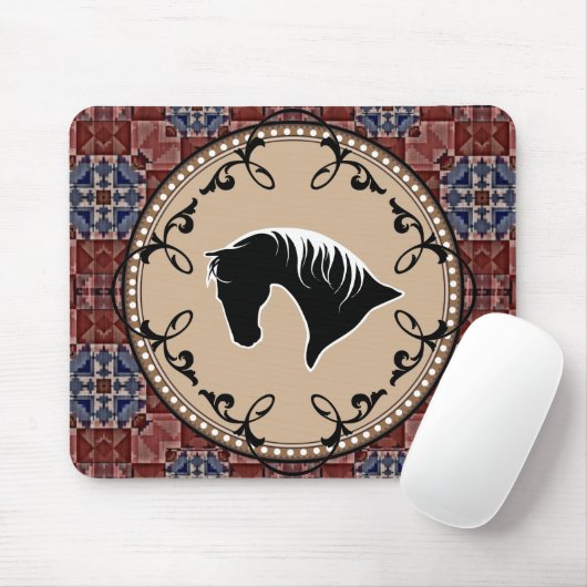 SW Horse Silhouette Filligree Mousepad Muismat (Met muis)