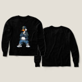 Swag Cartoon Duck with Gold Chains and Hoodie (Motif recto et verso)