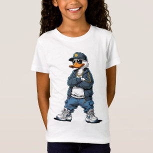 Swag Cartoon Eend met Gouden Kettingen en Hoodie T-shirt
