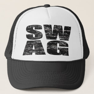SWAG Distsed Mesh Snapback Trucker Hat (zwart) Trucker Pet