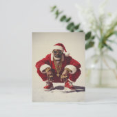 Swag Kerstman Een moderne kijk op de vakantie icoo Feestdagenkaart (Staand voorkant)