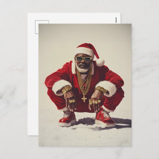 Swag Kerstman Een moderne kijk op de vakantie icoo Feestdagenkaart (Voorkant / Achterkant)