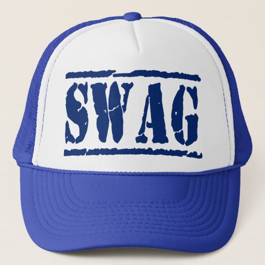 SWAG Mesh Snapback Trucker Hat (blauw) Trucker Pet (Voorkant)
