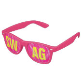 'SWAG' Neon Pink&Yellow Party Retro Zonnebril (Gekanteld)