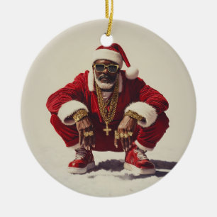 Swag Santa Een moderne kijk op het vakantie-icoon Keramisch Ornament