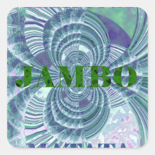 Swaga Jambo Hakuna Matata Kenya Giraffe Safari Wo Vierkante Sticker