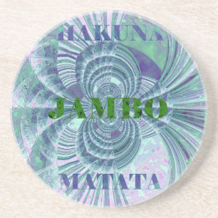 Swaga Jambo Hakuna Matata Kenya Giraffe Safari Wo Zandsteen Onderzetter