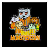 Swagazon Monsters Mummy Frankenstein Dracula Monst Perfect Poster (Voorkant)